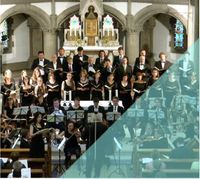 Chor mit Orchester in einem Kirchenraum